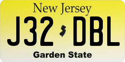 NJ license plate J32DBL
