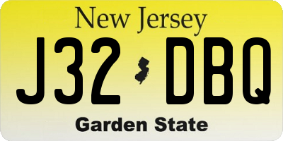 NJ license plate J32DBQ