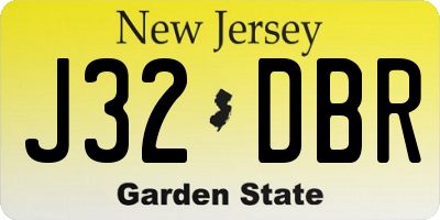 NJ license plate J32DBR