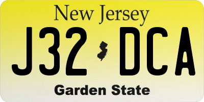 NJ license plate J32DCA