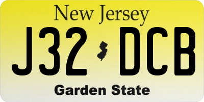 NJ license plate J32DCB