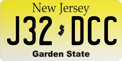 NJ license plate J32DCC