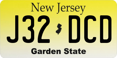 NJ license plate J32DCD