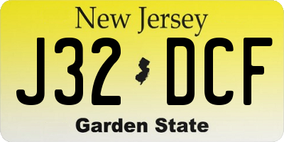 NJ license plate J32DCF