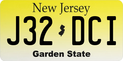 NJ license plate J32DCI