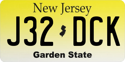 NJ license plate J32DCK