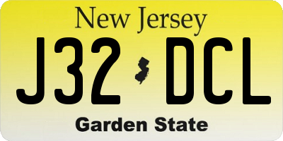 NJ license plate J32DCL