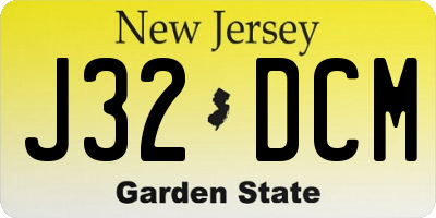 NJ license plate J32DCM