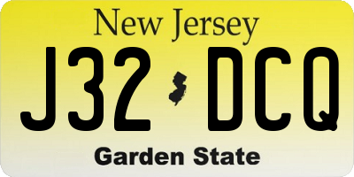 NJ license plate J32DCQ