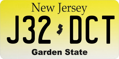 NJ license plate J32DCT