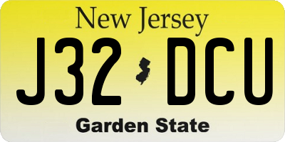 NJ license plate J32DCU