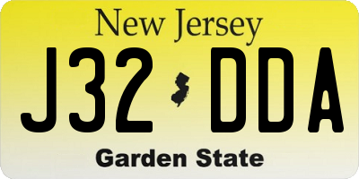 NJ license plate J32DDA