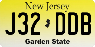 NJ license plate J32DDB