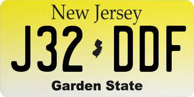 NJ license plate J32DDF