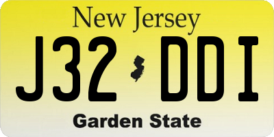 NJ license plate J32DDI