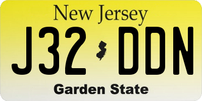 NJ license plate J32DDN