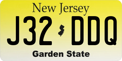 NJ license plate J32DDQ