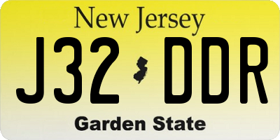 NJ license plate J32DDR