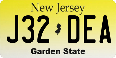 NJ license plate J32DEA
