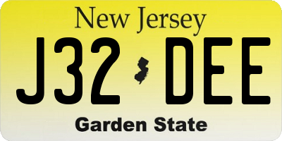 NJ license plate J32DEE