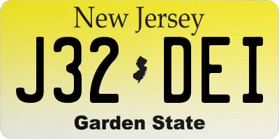 NJ license plate J32DEI