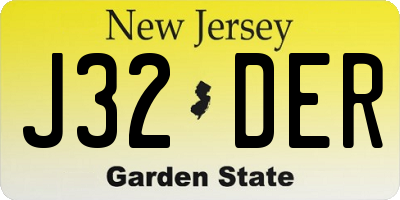 NJ license plate J32DER