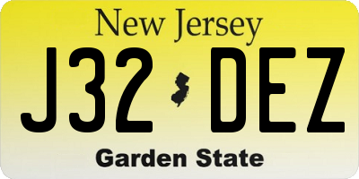 NJ license plate J32DEZ