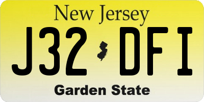 NJ license plate J32DFI