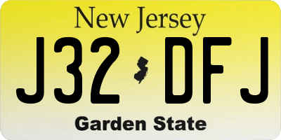 NJ license plate J32DFJ