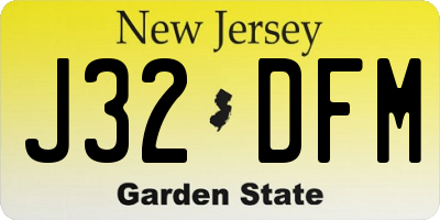 NJ license plate J32DFM