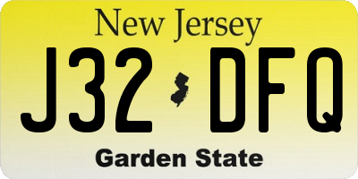 NJ license plate J32DFQ