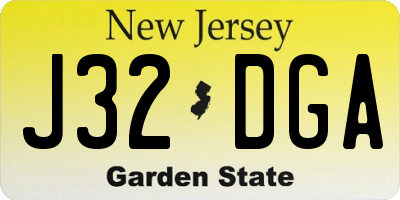 NJ license plate J32DGA