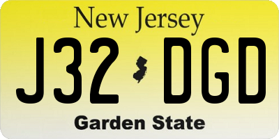 NJ license plate J32DGD