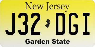 NJ license plate J32DGI