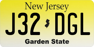 NJ license plate J32DGL
