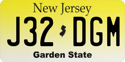 NJ license plate J32DGM