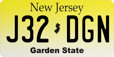 NJ license plate J32DGN