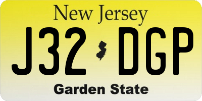 NJ license plate J32DGP