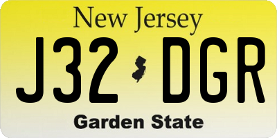NJ license plate J32DGR