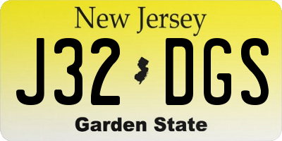NJ license plate J32DGS