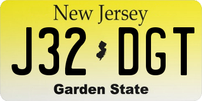NJ license plate J32DGT