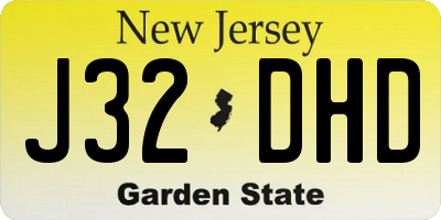 NJ license plate J32DHD