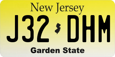NJ license plate J32DHM