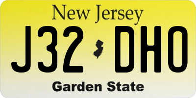 NJ license plate J32DHO