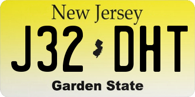 NJ license plate J32DHT