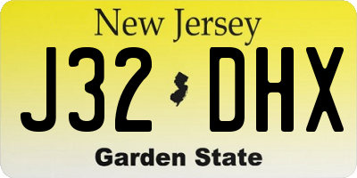 NJ license plate J32DHX