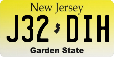 NJ license plate J32DIH