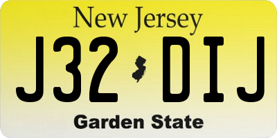 NJ license plate J32DIJ