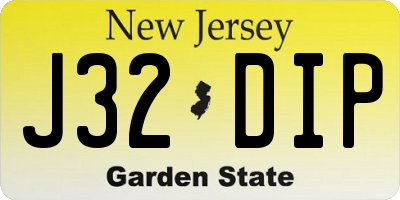 NJ license plate J32DIP