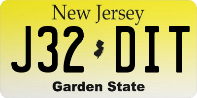 NJ license plate J32DIT